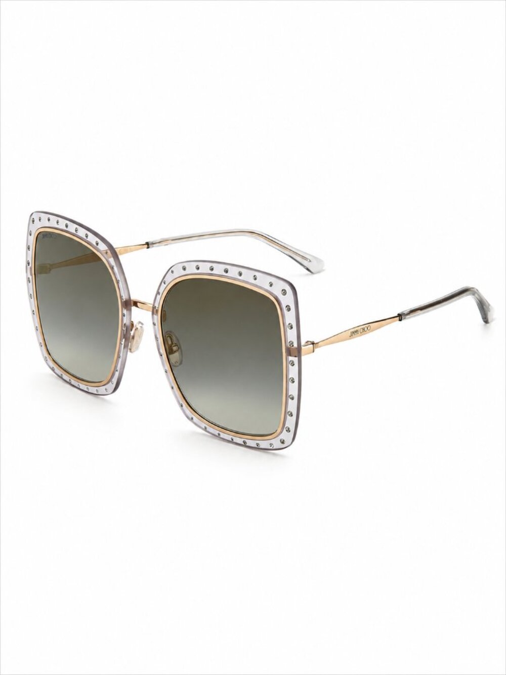 Jimmy Choo Grey Gold Square Ladies Sunglasses